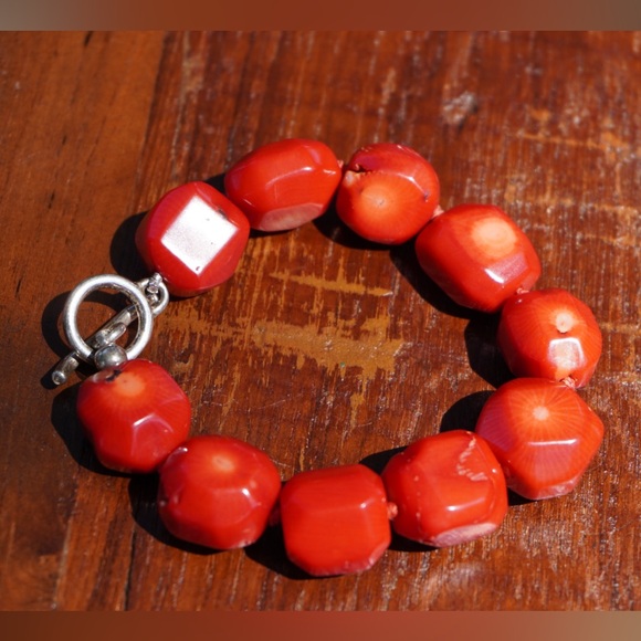 Red Coral / Turquoise Bracelet and Earring Set - Picture 6 of 16